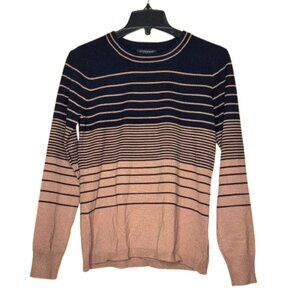 NWT Liverpool Los Angeles Striped Colorblocked Sweater - Navy/Tan